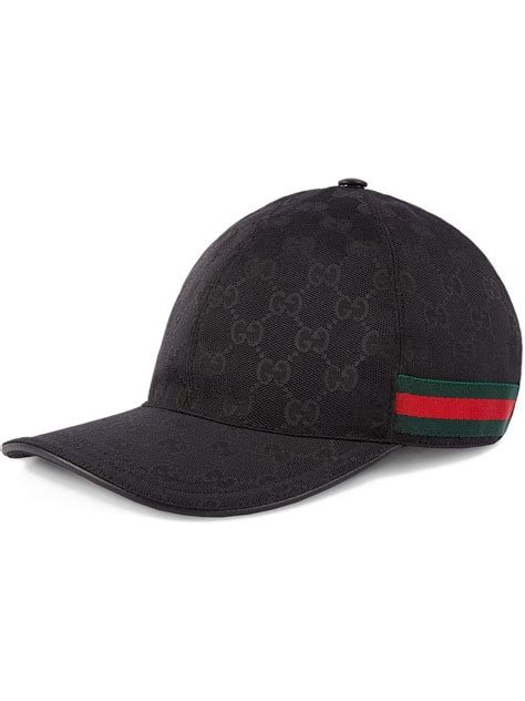 gucci gg nylon signature web stripe baseball cap nero|Gucci original canvas baseball hat.